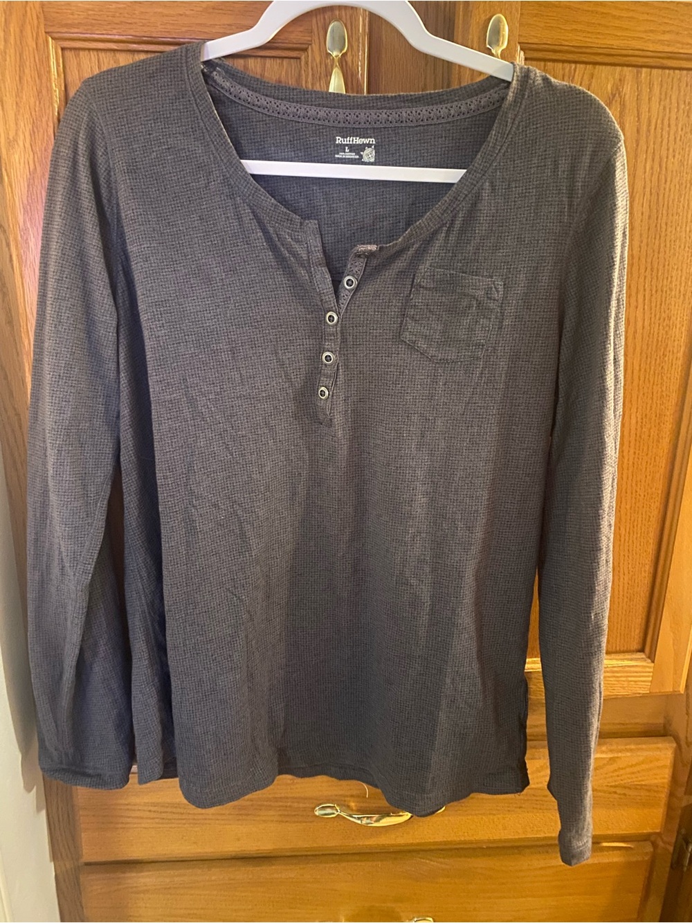 Ruff Hewn Women's Button-Down topin bluish gray